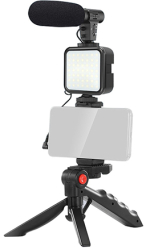 Kit Vlogare 4in1 Platinet Aparat Smartphone Microfon Suport Trepied