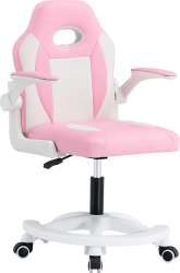 Scaun rotativ roz / alb ODELIA Sani 59 x 53 x 87-97 cm 