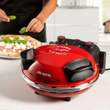 Cuptor electric pentru pizza Ariete & Pizza in 4 minute& 0909/10 1200W 32 cm Pana la 400° C 5 trepte Placa de piatra Acope 