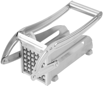 Feliator manual Cyrax pentru cartofi pai si legume din inox cu 2 dimensiuni de feliere 25.5 x 11.7 cm argintiu 
