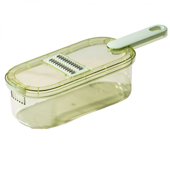Feliator Multifunctional Cyrax 3 in 1 pentru Fructe si Legume 6 Piese Maner Lame de Inox Recipient Stocare Protectie Mana ABS 35x1 