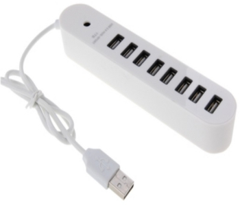 Hub Cu Port Usb 2.0 Klausstech 8 Porturi Usb Design Compact Si Ergonomic Indicator Led Culoare Alb