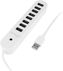 Hub Usb Klausstech 8 Porturi Usb 2.0 Cablu Lung Si Flexibil Design Ergonomic Alb