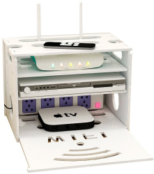 Raft Suport Router Wireless pentru mascare echipament WI-FI si fire alb 