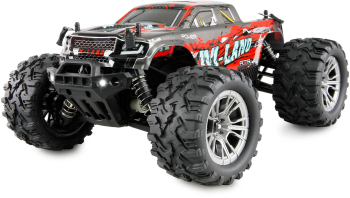 Masina RC cu telecomanda Monster Truck M-LAND / Lungime 27.5 cm / Scara 1 16 / Viteza aprox 48Km/h / 4WD / 2.4Ghz / Lumini LED fata / 14+ 