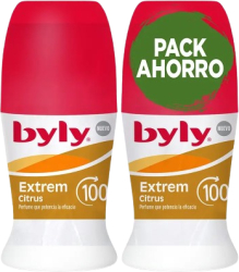 Set Deodorant roll-on cu aroma de citrice byly EXTREM CITRUS 100H DEO ROLL-ON PACK 2 x 50 ml 