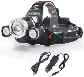 Lanterna Frontala De Cap Cu LED SIKS Cu Acumulator 3 LED-uri Puternice Pentru Pescuit Vanatoare Atelier 5000 lumeni 3 Niveluri De Lumi 