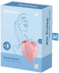Masator clitoridian Satisfyer in forma de inima rosie luminoasa. 