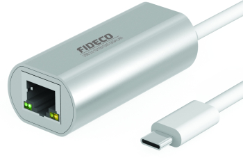 Adaptor Placa Retea USB-C FIDECO Type-C USB 3.0 5Gbps Placa de retea externa Gigabit Ethernet RJ-45 10/100 Mbps din Aluminiu Gri 