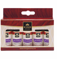 Pachet 5 uleiuri parfumate aromaterapie Lavanda Kingaroma 10 ml 