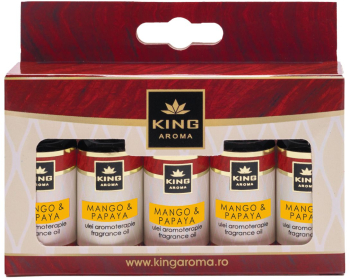 Pachet 5 uleiuri parfumate aromaterapie Mango & Papaya Kingaroma 10 ml 