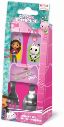 Set de tacamuri ergonomice din inox pentru copii Gabby s Dollhouse 