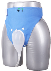 Set incontinenta urinara Koopsio sonda urinara pentru barbati din silicon cu 2 pungi urinare sterile si furtun evacuare incluse cu prindere 