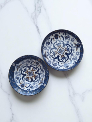 Set vesela ceramica cu model oriental floral 