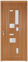 Usa de interior din lemn cu geam BestImp B02-78-H stanga / dreapta maro 203 x 78 cm 