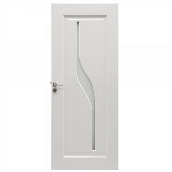 Usa de interior din lemn cu geam BestImp B03-88-V stanga/dreapta alb 203 x 88 cm toc reglabil 