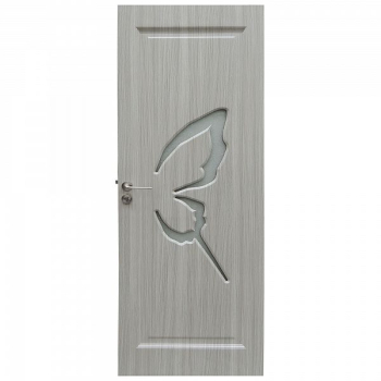 Usa de interior din lemn cu geam BestImp B04-68-N stanga/dreapta gri 203 x 68 cm toc reglabil 