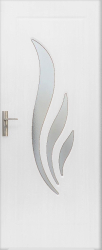 Usa de interior din lemn cu geam SuperDoor F03-88-A stanga/dreapta alb 203 x 88 cm 