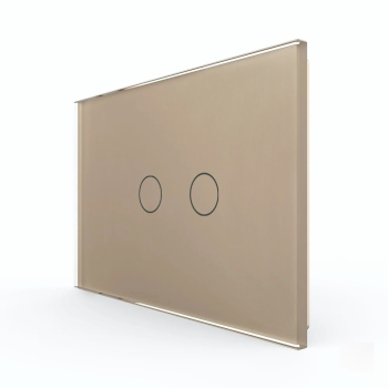 Intrerupator Dublu cu Touch din Sticla LIVOLO – Standard Italian Auriu 