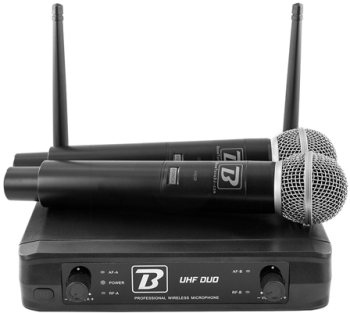 Set de 2 microfoane wireless UHF cu frecventa de operare 663.5MHz/682.2MHz. 