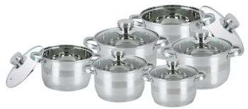 Set oala inox 12 piese 