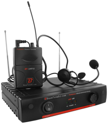 Statie wireless cu microfon tip casca la frecventa UHF. 
