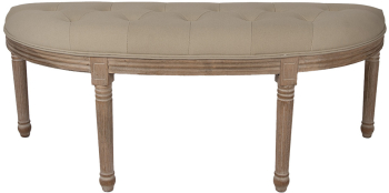 Bancuta lemn maro textil bej 125x41x48 cm 