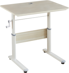 Birou inaltime reglabila alb stejar Kasios 80x60x63-88 cm 