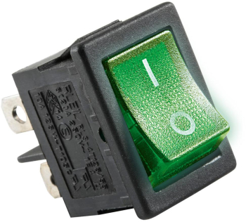 Comutator Basculant Cu Bec 250v 2 Circuite Verde 
