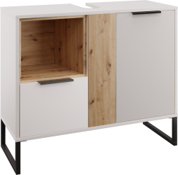 Dulap sub chiuveta DTD alb stejar artisan Cubo 88 4x35x75 cm 