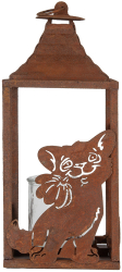 Felinar metal maro Pisicuta 15x15x37 cm