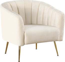 Fotoliu de design bej crom auriu Bagy 78x78x78 cm 
