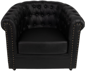 Fotoliu piele ecologica neagra 80x75x72 cm 