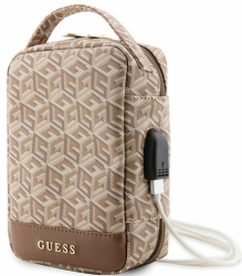 Geanta marca Guess pentru cabluri profesionale maro in dungi