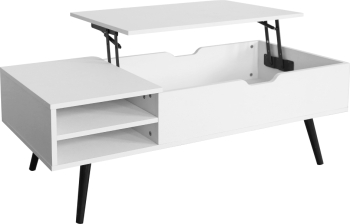 Masa MDF alba neagra Aralyn 110x50x40 cm 