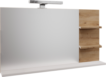 Oglinda perete cu iluminare LED alb stejar artisan Cubo 75 2x16 5x51 8 cm 