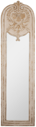 Oglinda perete lemn bej auriu vintage 48x4x180 cm 