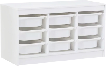 Organizator cu cutii de depozitare MDF plastic alb Trimal 99x44x55 cm 