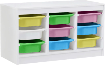 Organizator cu cutii de depozitare MDF plastic multicolor Trimal 99x44x55 cm 