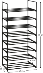 Pantofar metal plastic negru Laurin 65 5x30x138 cm 