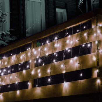Perdea De Lumini 100 Led Alb Pt Exterior Cu Legare In Serie 