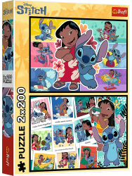 Puzzle Trefl 2x200 Disney Lilo Si Stitch Viata Fericita 