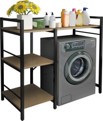 Raft deasupra masinii de spalat stejar negru Barnet 100x60x111.5 cm 