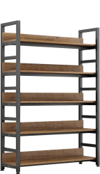 Raft pardoseala mdf metal stejar negru Janel 80x30x145.5 cm 