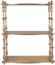 Raft perete metal auriu 60x20x76 cm 