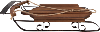 Sanie decorativa metal lemn maro 71x39x14 cm 