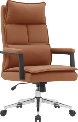 Scaun birou piele ecologica maro crom Kahil 65x71x106-112 cm 