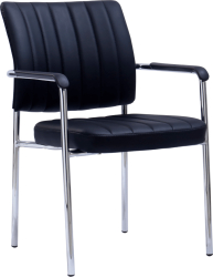 Scaun birou piele ecologica neagra crom Florin 63x56x83 cm 