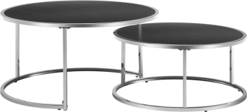 Set 2 masute argintiu negru Donovan 90x46 cm 76x36 cm 