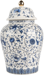 Vaza ceramica alba albastra 12x21 cm 